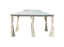 Vidaxl Tenda De Jardim Com Cortinas 4x3 M Branco
