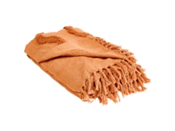 Manta Decorativa Beliani Khari De Algodón Naranja 150x200x1