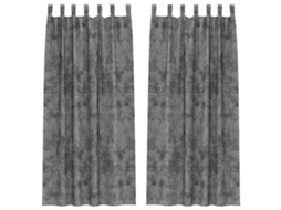 Conjunto 2 Cortinas De Veludo Vidaxl Cinzento Veludo (260 X 140 Cm)