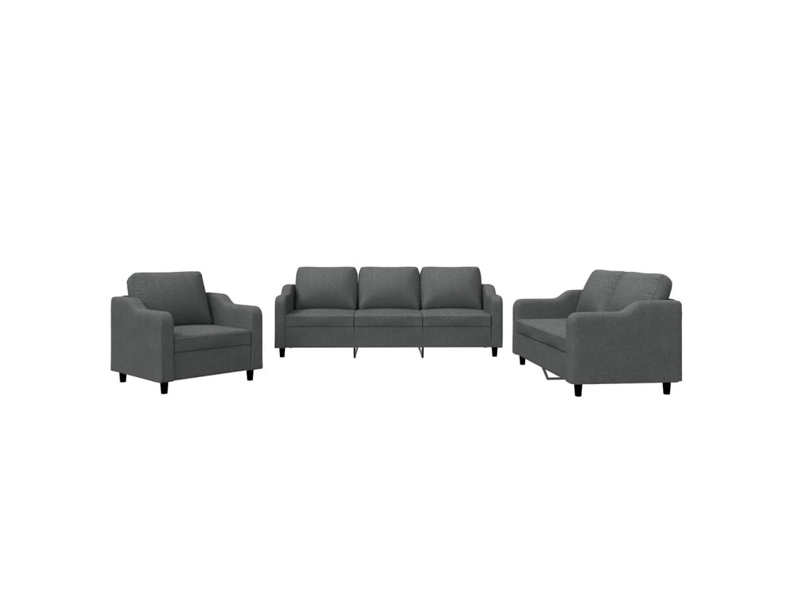 Sofa Set, Sofa Sets Vidaxl Cinzeto Tecido (n/a)