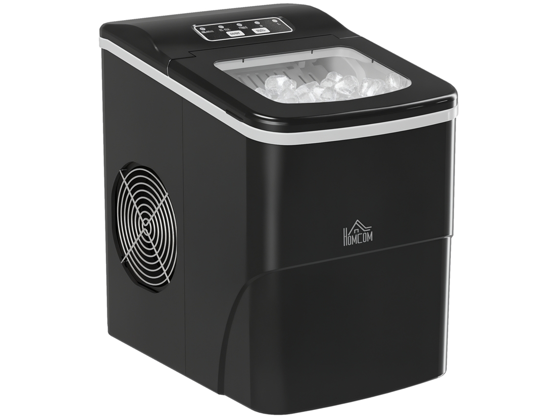 Máquina de Gelo AQUAFORGE autolimpante, 12kg/24h, 9 cubos, 8 min, 1,8L, preta