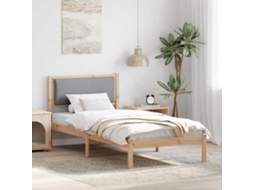Vidaxl Estrutura da Cama com Cabeceira Cinzento claro 90 X 190 Cm