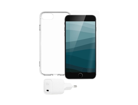 Capa Starter Pack para iPhone SE/8/7/6 de Ecrã Carregador Principal Transparente .