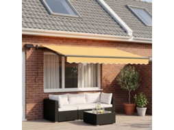 Vidaxl Toldo Retrátil Areia 400 × 350 Cm Tecido E Alumínio