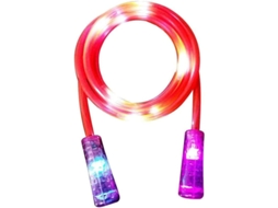 Corda De Pular Com Led Brilhante Ajustável Para Crianças E Adultos - Cardio E Fitness Em Casa, Vermelha