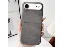 Capa Para Iphone 17 Air - Pele De Carneiro Genuína Com Compartimento Para Cartão