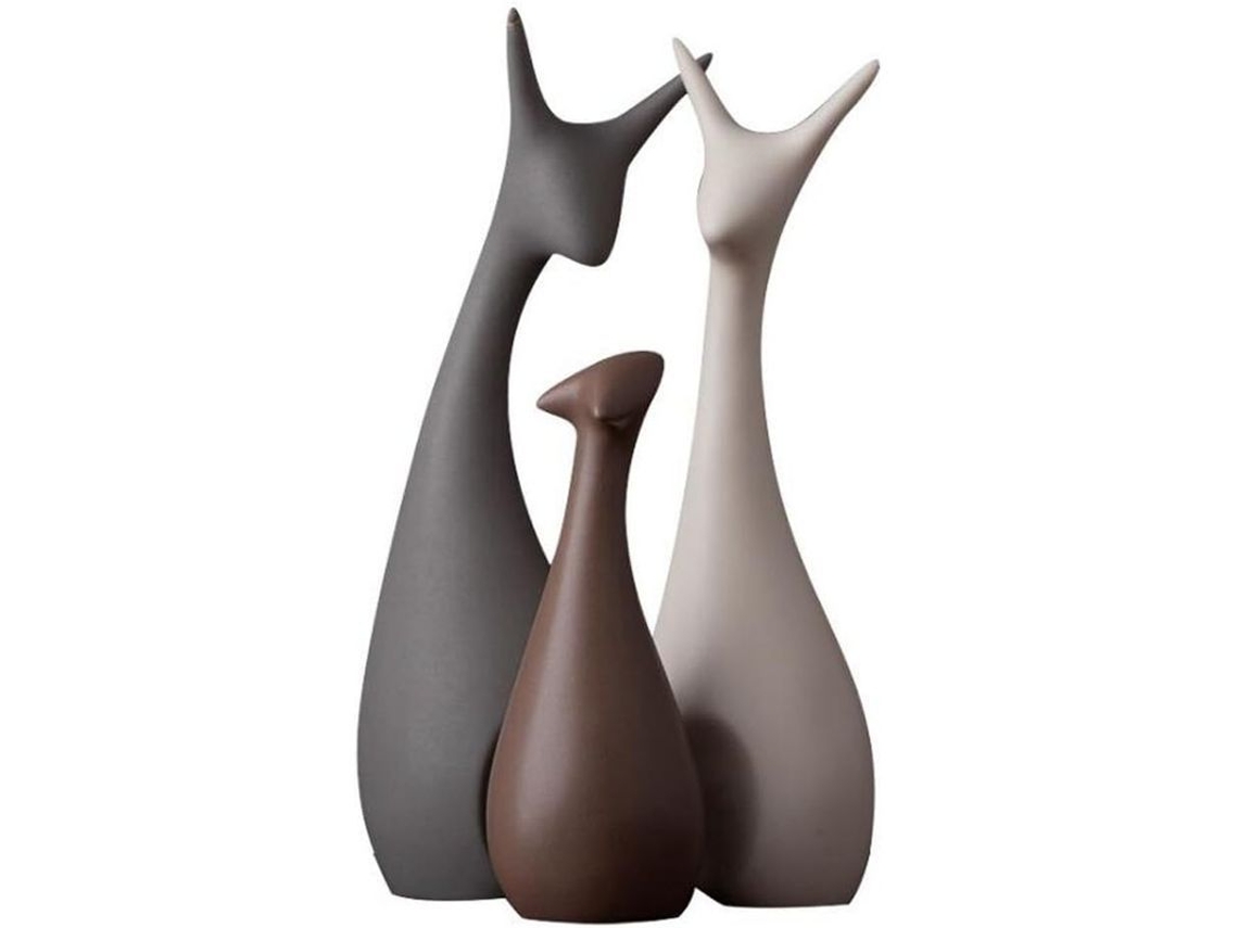 Adornos Para Casa Figuras De Porcelana Animal Ciervo Cerâmica Artesanal Arte Decorativo Presente