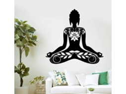 Adesivos Muraux, Bouddha Bouddha Mantra Meditação Yoga Decoração 88x55 Cm