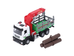 Primerox caminhão de Transporte Madeira 1:32 com Guindaste Luz Som para Crianças Toddlers Verde