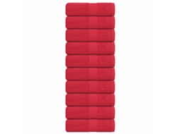 Vidaxl Toalhas De Rosto Frogn 10 Unidades Vermelho 30x30 Cm 360 G/m²