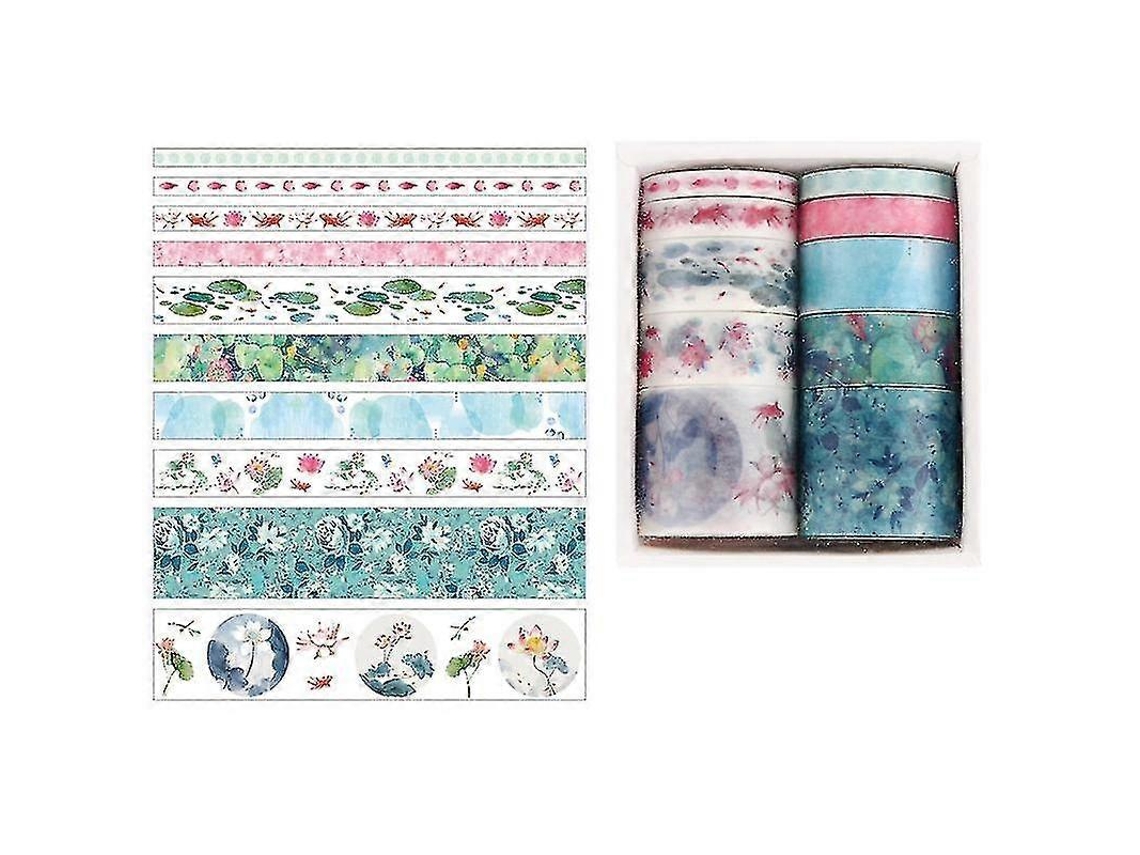 Fita Adesiva, 10 Fitas Adesivas Decorativas Fofo, Adesivos De Papel Japoneses, Artigos De Papelaria Japoneses Scrapbooking