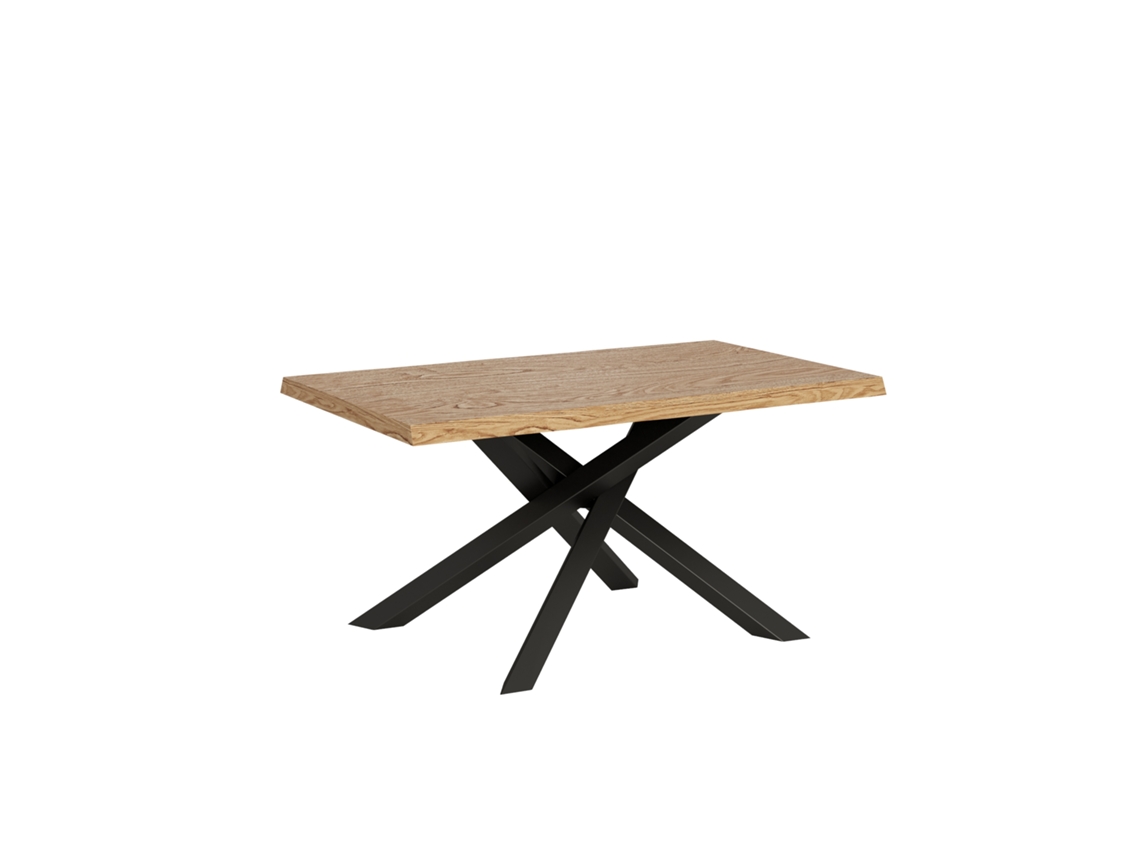 Mesa Fixa 90x140 Cm Carvalho Descascado Versalux Com Pés Antracite Itamoby