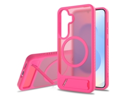 Capa Magnética Para Celular Samsung Com Suporte 2 Em 1, Resistente A Quedas E Não Irrita A Pele.rosa Vermelho, S26