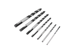 Conjunto de 7 Brocas Triangulares Liga Metálica Topbathy para Azulejo, Vidro e Espelho, Compatíveis com