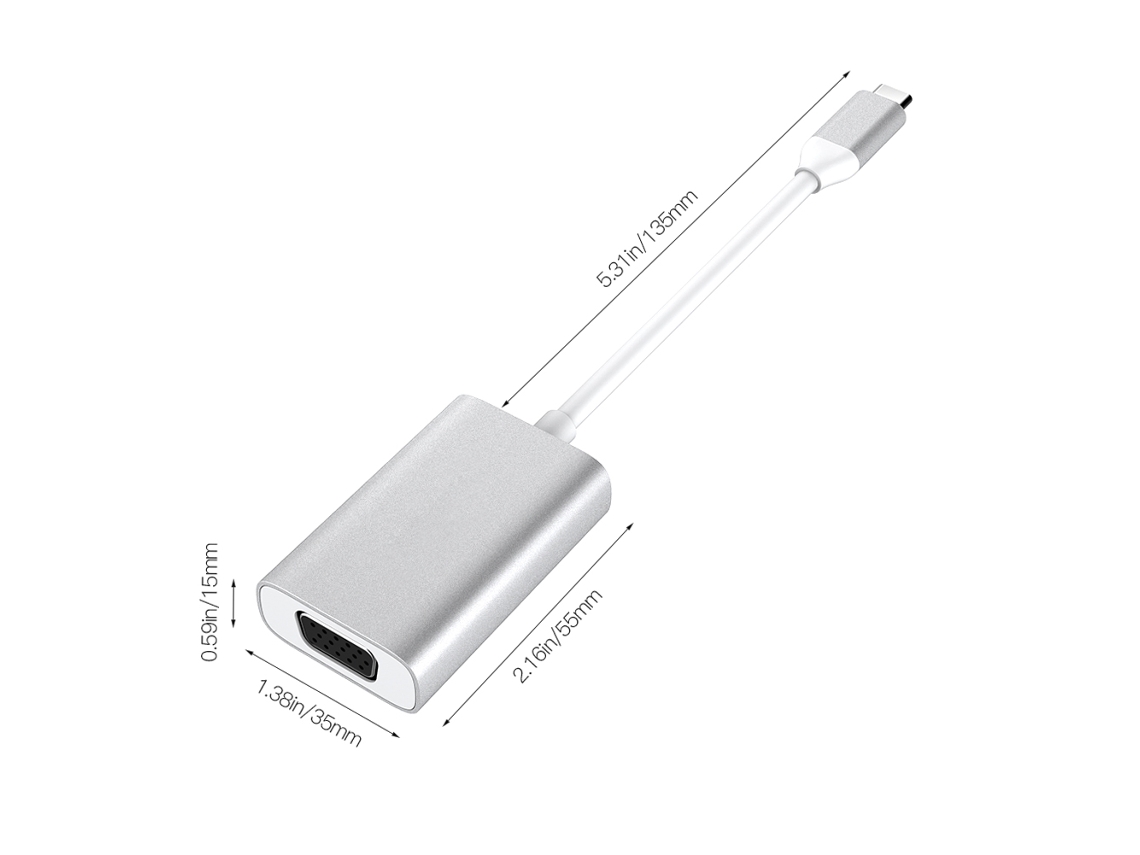 Adaptador Usb c Vga LAXISCREED Alumínio