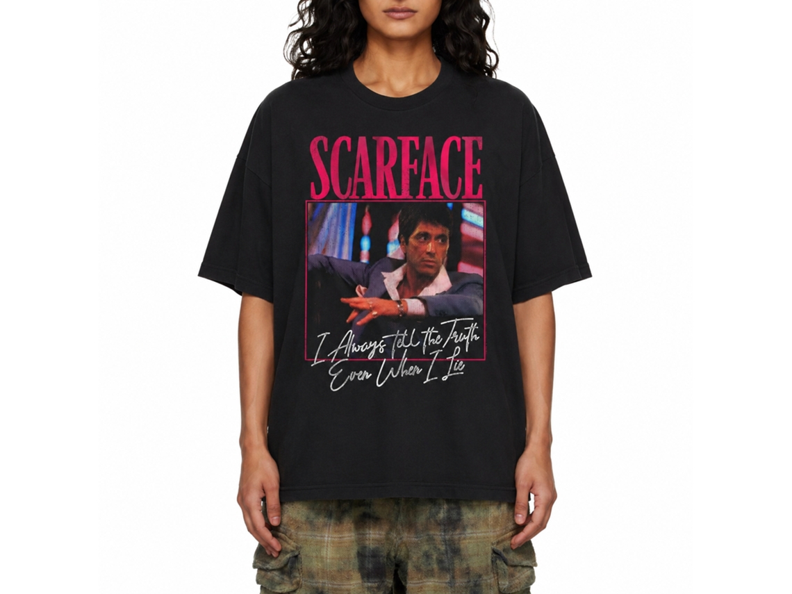 Rockinstone Scarface Movie Always Black Adult T-shirt Size:l