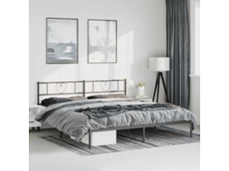Vidaxl Estrutura De Cama Com Cabeceira 183x213 Cm Metal Preto
