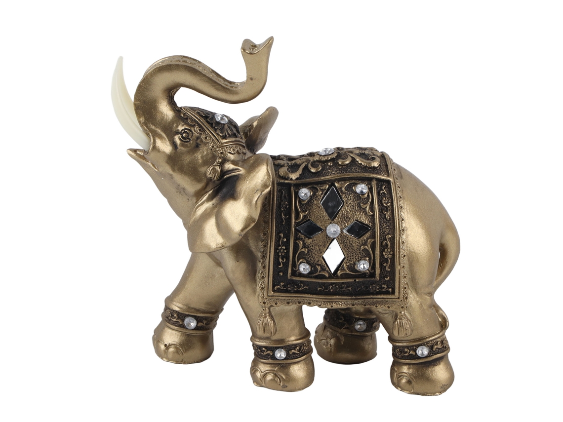 Estátua de Elefante Dourado Decorativa | S/MARCA