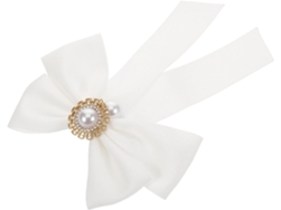 Broche Com Laço Branco Pré-amarrado Para Mulheres E Meninas, Acessório De Gola Em Estilo Vintage.