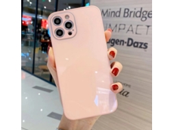 Capa de Silicone com Borda Reta EOOCOO para iPhone Rosa Areia