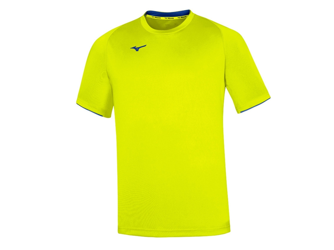 Camiseta Mizuno de manga comprida amarela fluorescente