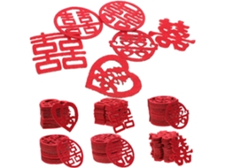 120 Peças De Confete Chinês Para Decoração Festiva De Casamento, Formato Xi, Para Mesa De Festa.