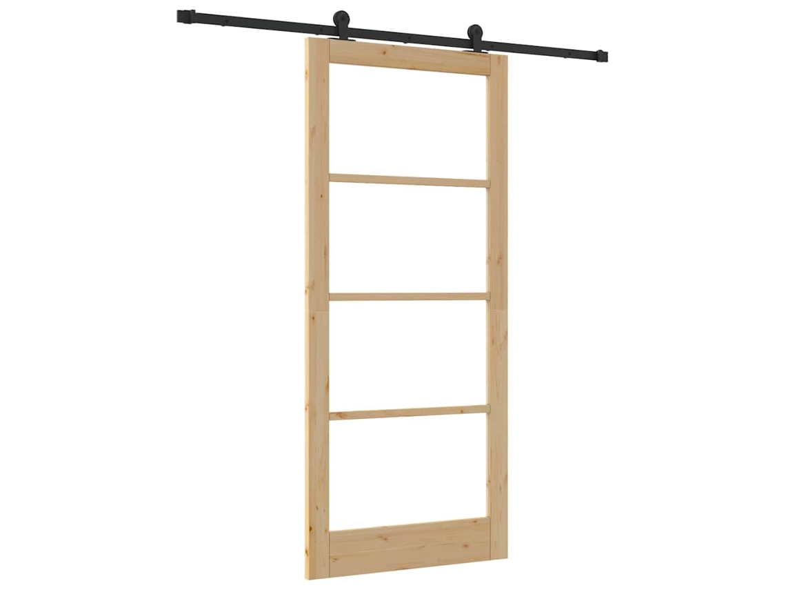 Conjunto 1 Porta Moderna Vidaxl Castanho Madeira De Pinho Maciça (93 X 211 Cm)