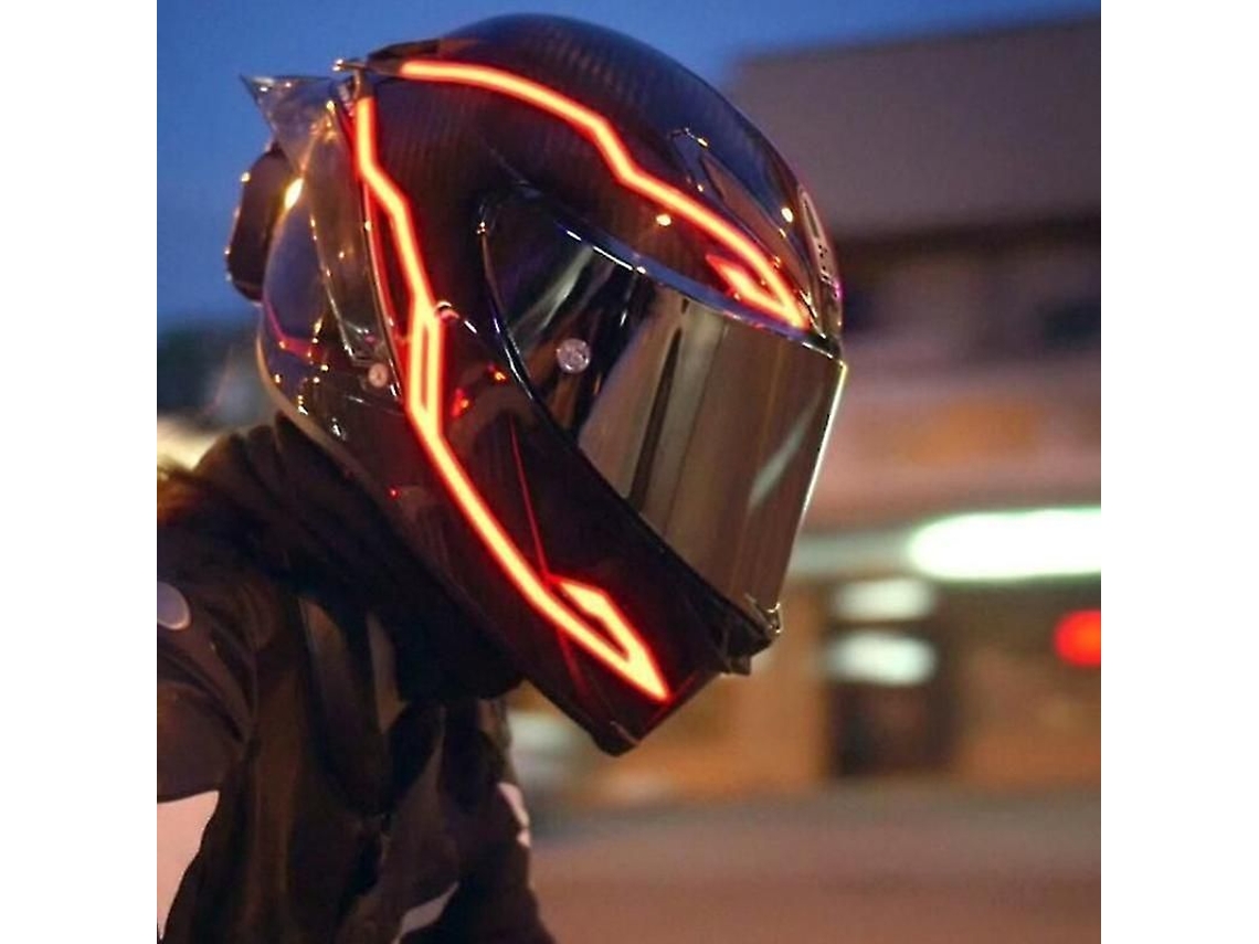 Faixa De Luz Led Para Capacete De Moto 4 Em 1 Com Sinal De Luz Fria Para Pilotagem Noturna