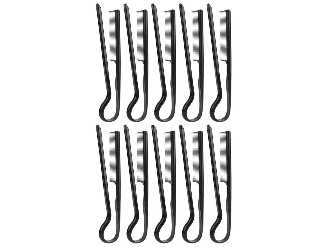 2026 10 Pentes de Cabelo em Forma de V para Penteado Resistente Ao Calor, Dentes Redondos de Plástico para Alisamento e Estilo