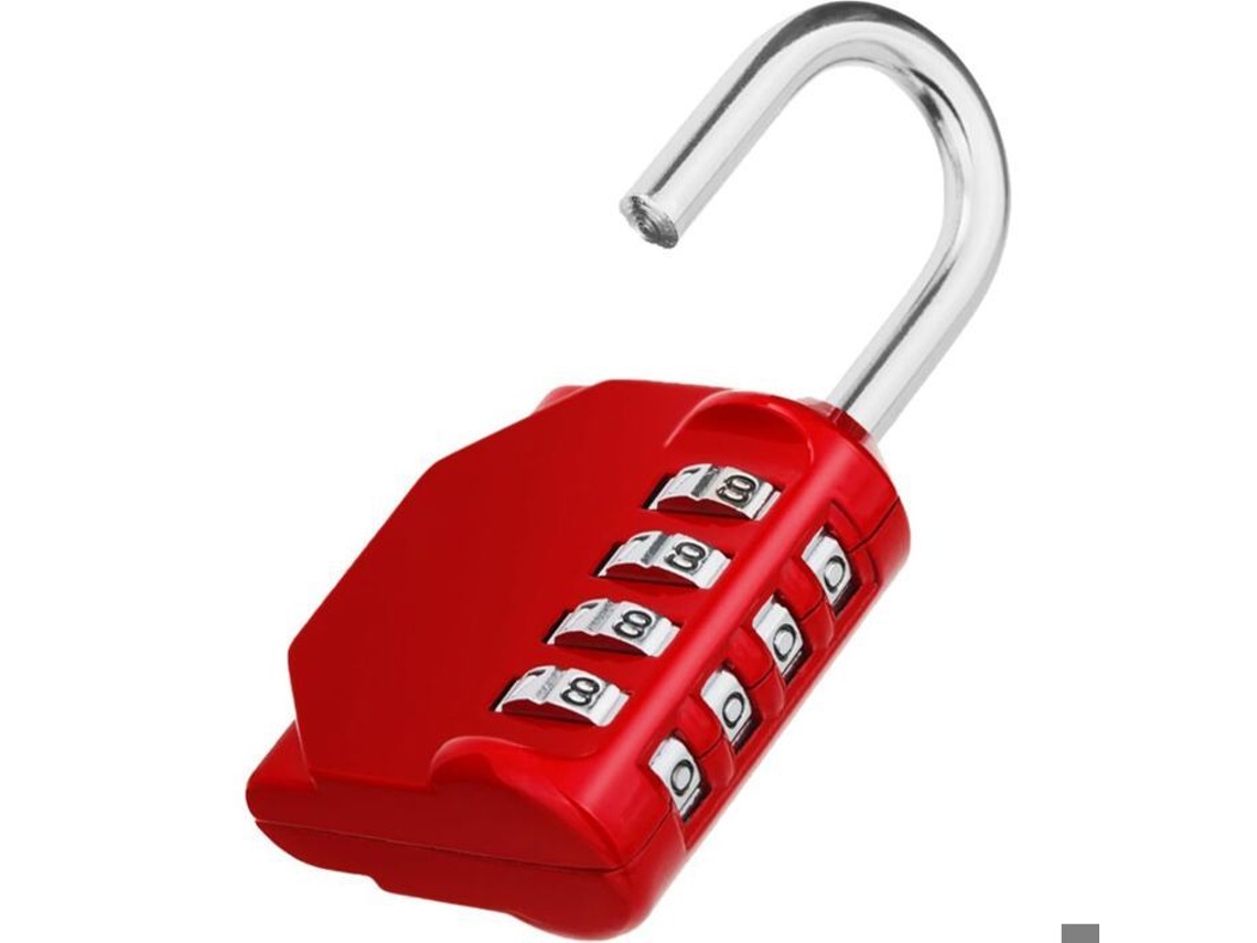 Cadeado Com Código De 4 Dígitos, Vermelho, Para Armários, Ginásio, Escola, Exterior