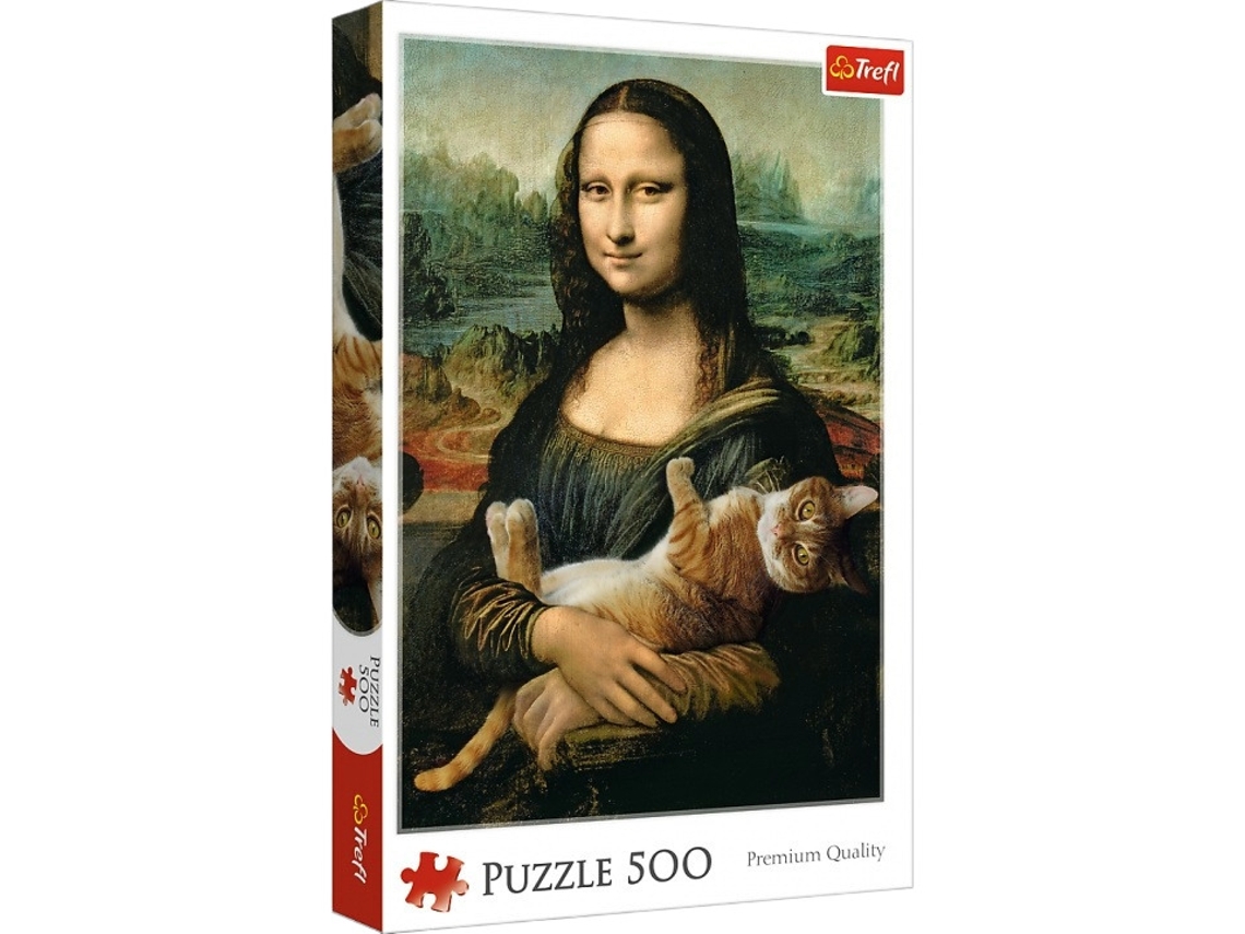Puzzle TREFL Mona Lisa and purring (Idade Mínima Recomendada: 12 Anos  - 500 Peças)
