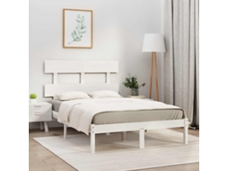 Vidaxl Estrutura De Cama 120x200 Cm Madeira Maciça Branco