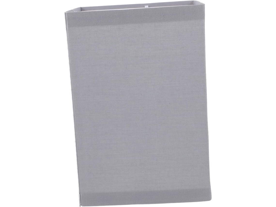 Capa Metálica Decorativa Removível Quadrada De Tecido Cinza 140 Para Luminária De Mesa E27, Ideal Para Quarto E Sala De Estar.