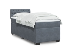 Vidaxl Cama com Molas/colchão 90x190 Cm Veludo Cinza escuro