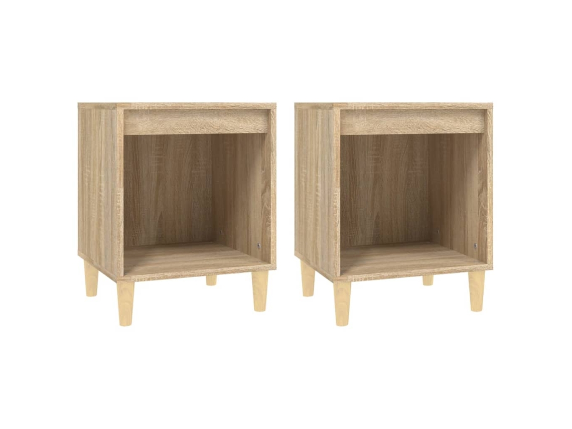 Bedside Cabinet, Bedside Cabinets Vidaxl Marrom Madeira Processada (n/a)