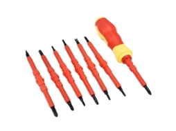 Laxiscreed Kit De Chaves De Fenda Isoladas Para Electricistas, Com Design Bidirecional Para Trabalho Seguro