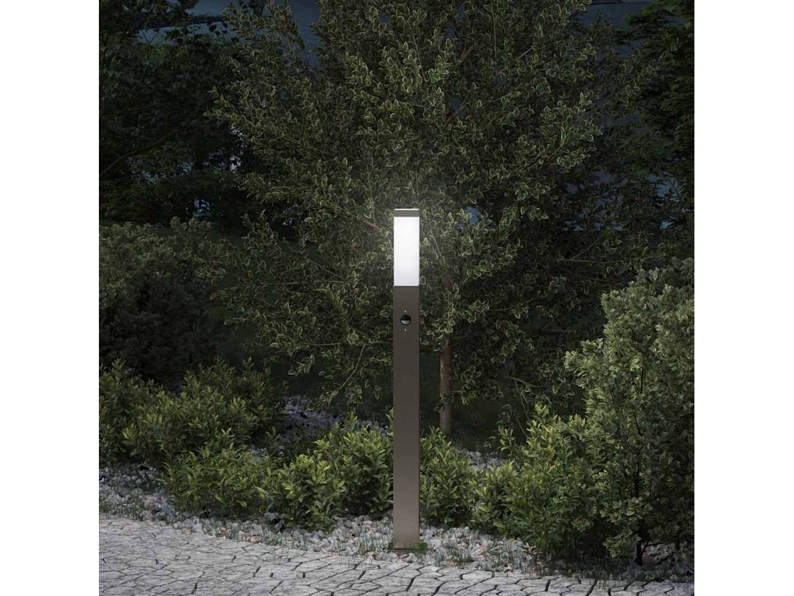 Vidaxl Luminária De Poste Com Sensor, 80 Cm, Aço Inoxidável, Ip44