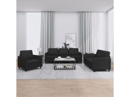Sofa Set, Sofa Sets Vidaxl Preto Couro Artificial (n/a)