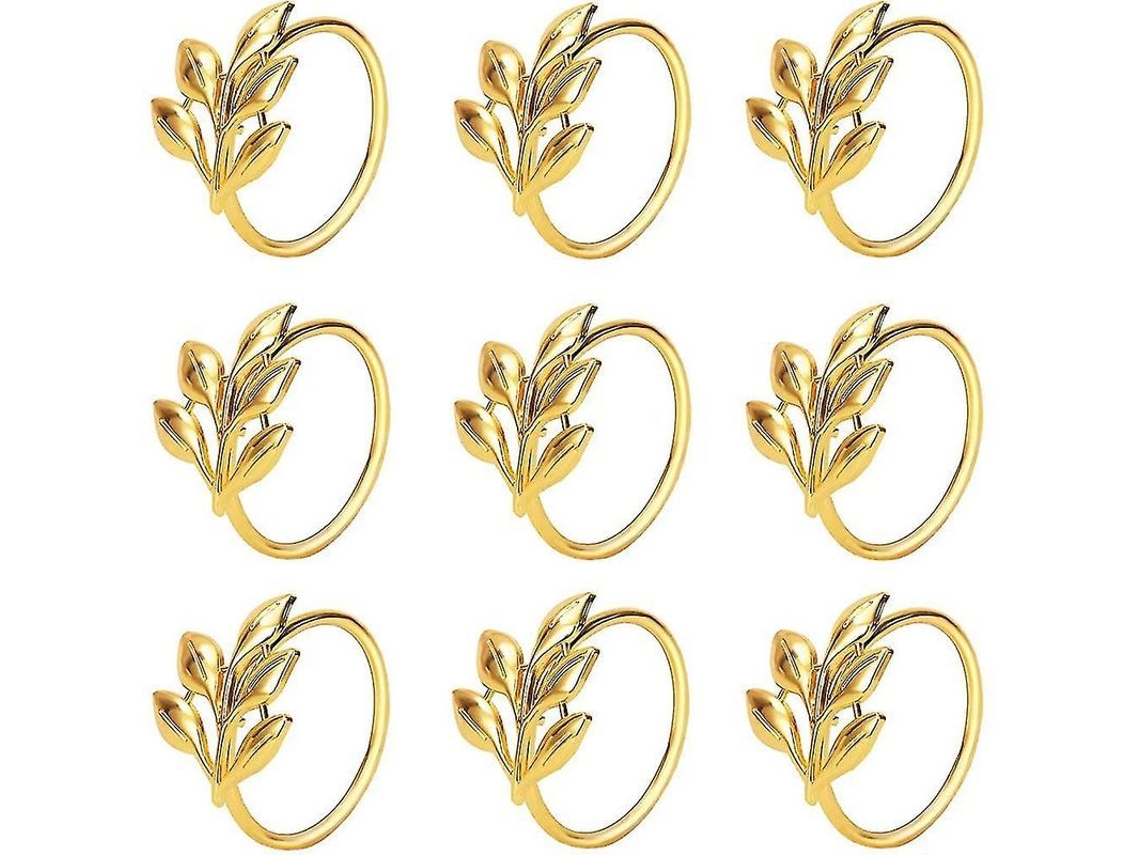 Anéis de guardanapo folha, 20pcs, metal prateado | S/MARCA