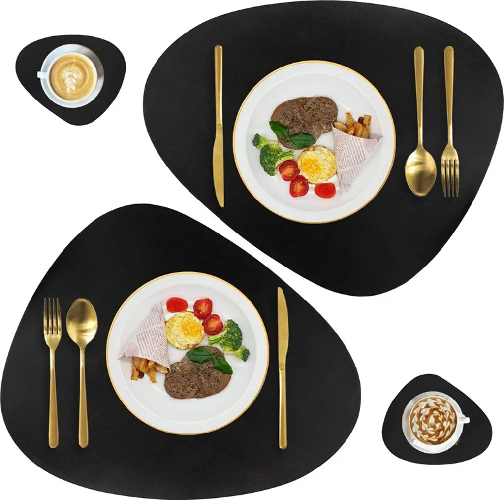 Conjunto de 4 Porta copos Antiderrapantes e Removíveis, Impermeáveis, em Poliuretano, Ideais para Mesas e Utensílios de Cozinha AQUAFORGE