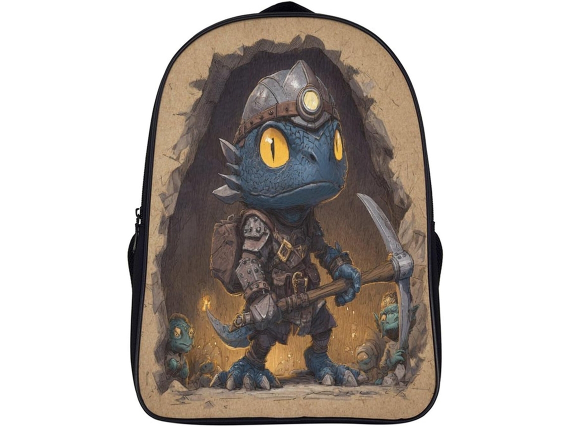 Mochilas Com Argonianos Em Armadura De Couro Nas Minas, Mochila Escolar Impressa 3d Para Meninos E