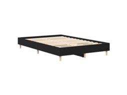 Conjunto 1 Cama De Plataforma Vidaxl Preto Derivados De Madeira (193 X 123 X 25 Cm)