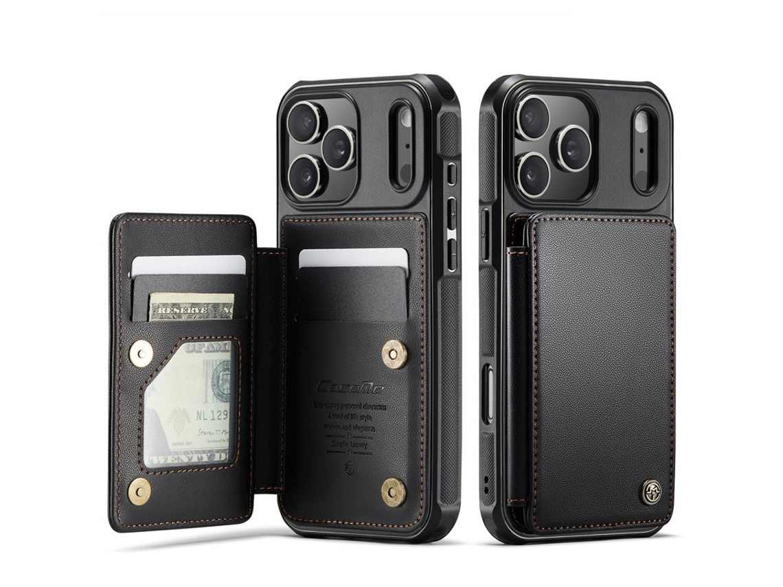 Capa Caseme C22 Para Iphone 17 Pro Max Com Proteção Rfid - Preta