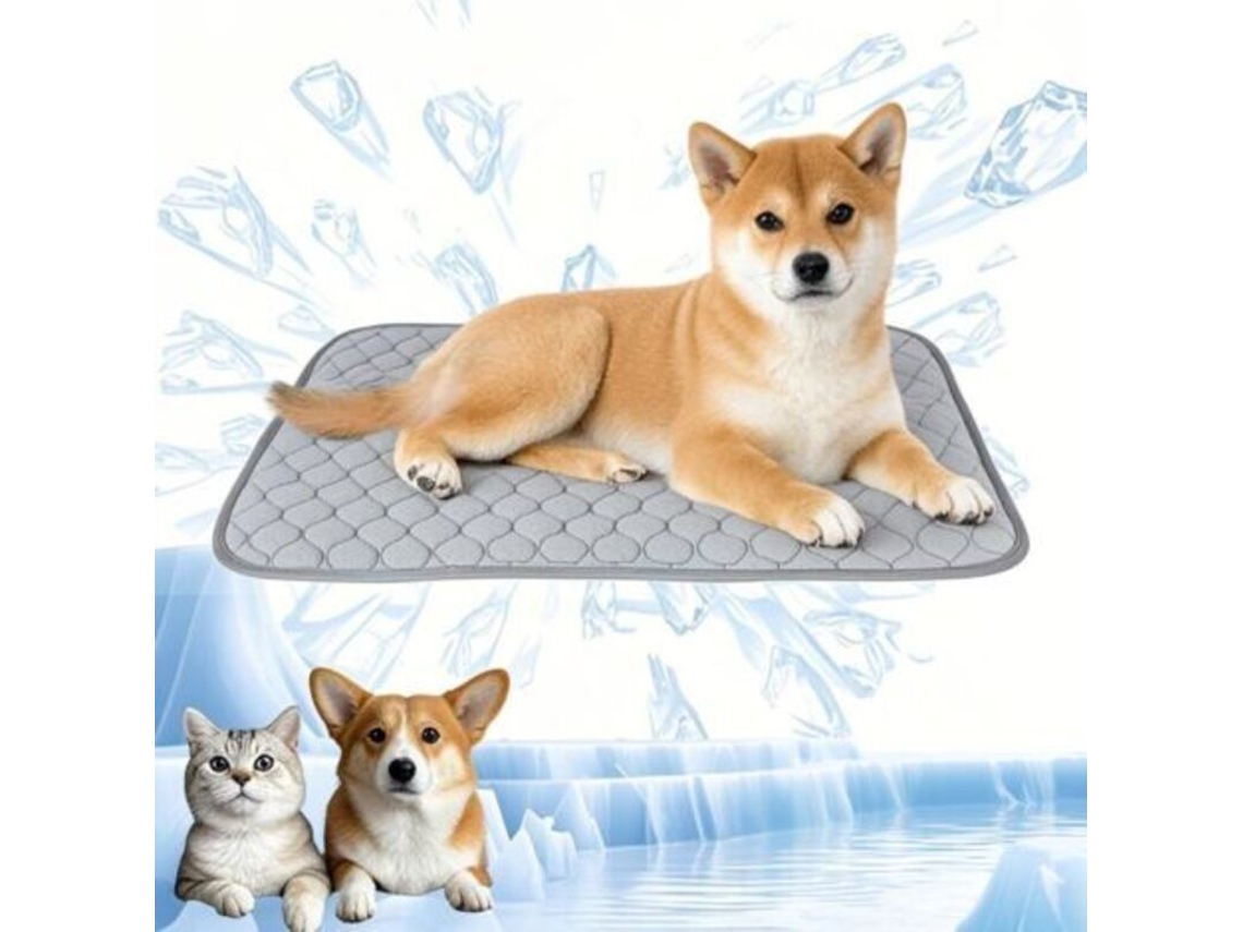 Tapete Refrescante, com Gel, para Cães e Gatos, Autorefrescante, 70x55 Cm, Cinza AQUAFORGE