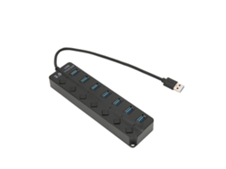 Aetheria hub Usb 3.0 7 Portas 5gbps Alta Velocidade Splitter Docking Station Compatível Plug And Play Preto