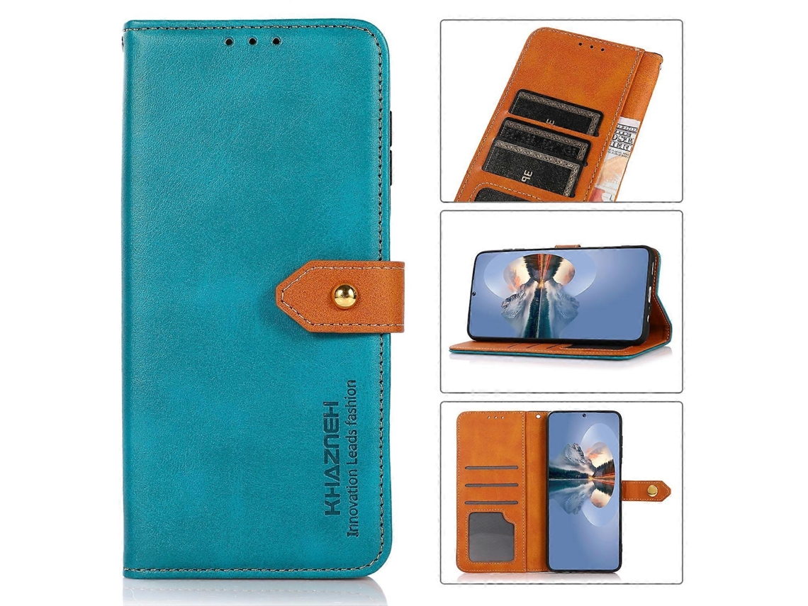 Capa De Celular Flip Em Couro Texturizado De Vaca Bicolor Para Honor 80 Se Khazneh