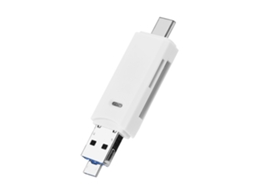 Leitor De Cartões Três-em-um Com Otg, Suporte Usb Type-c E Micro Usb.