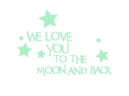 Adesivo luminoso "we love you" decorativo para sala e quarto parede vinil verde 6x35cm | S/MARCA