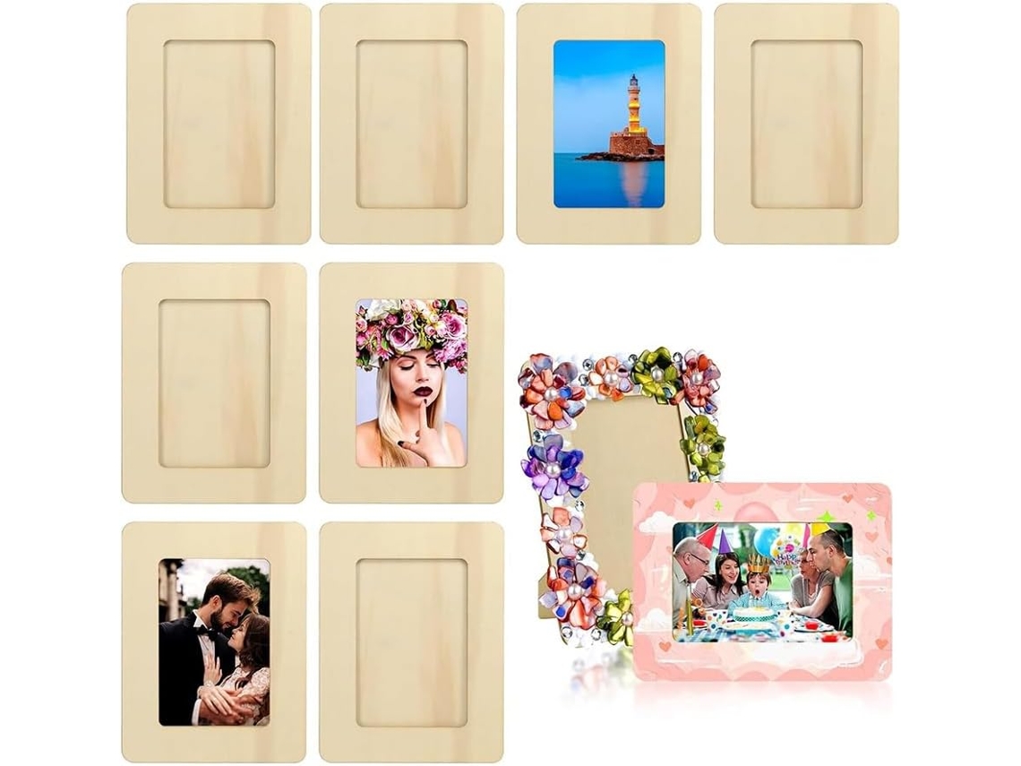 Conjunto De 10 Molduras De Madeira Para Fotos, Molduras De 15 Cm Sem Suporte, Conjunto Gokoco (6 Polegadas)