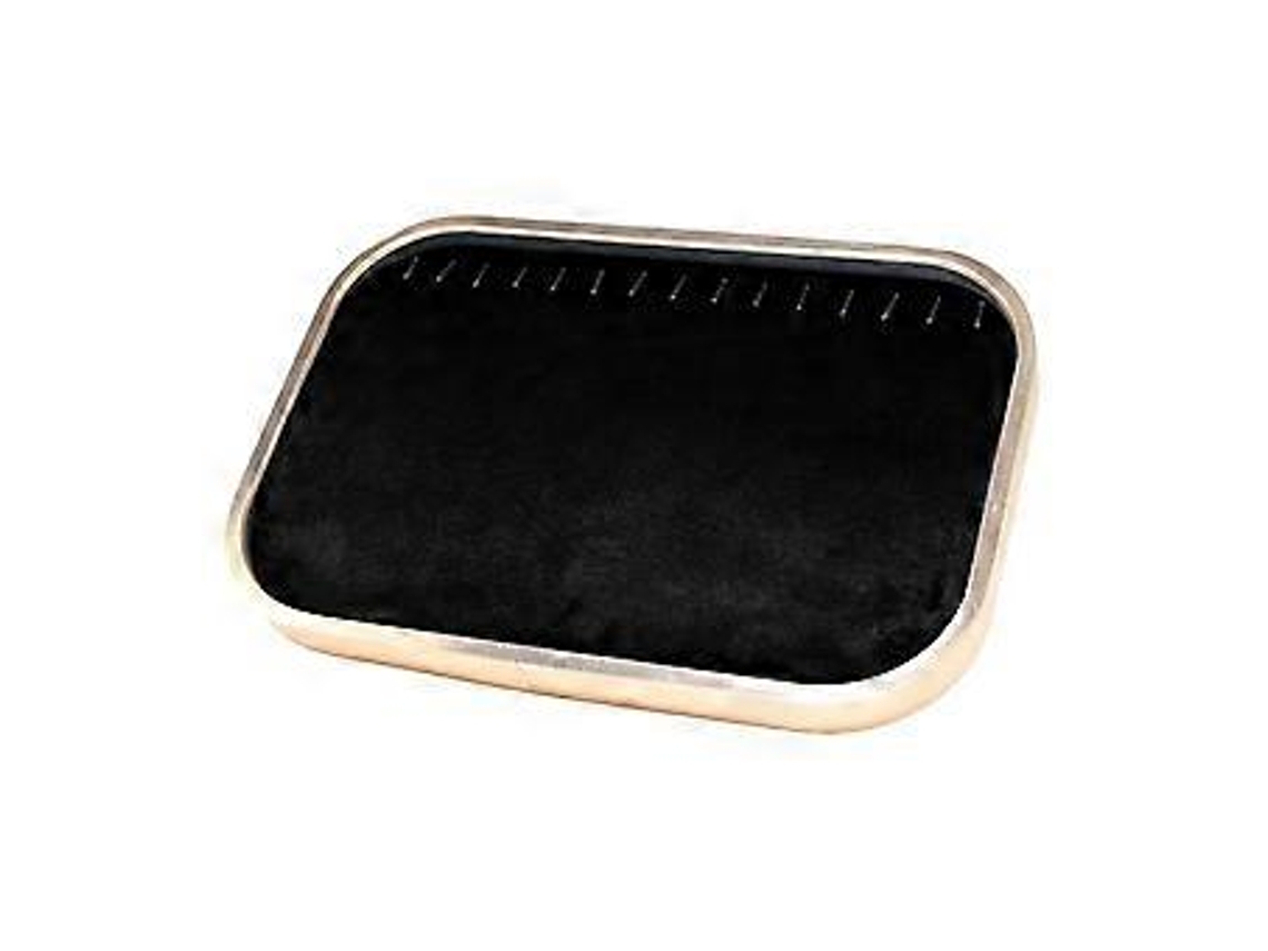 Bandeja organizadora de joias elegante e empilhável com gaveta para anéis, brincos, colares e organização doméstica, Slowmoose preto